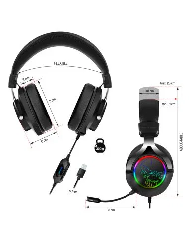 Spirit of gamer Auriculares gaming Xpert H600 gris oscuro