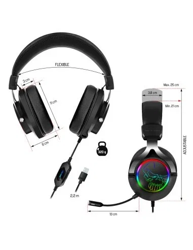 Spirit of gamer Auriculares gaming Xpert H600 gris oscuro