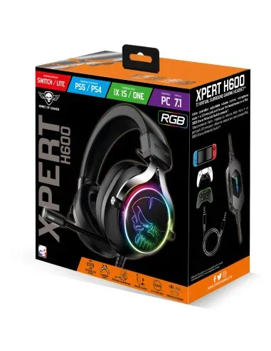 Spirit of gamer Auriculares gaming Xpert H600 gris oscuro
