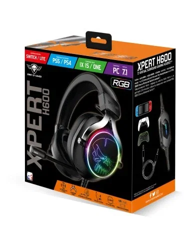 Spirit of gamer Auriculares gaming Xpert H600 gris oscuro