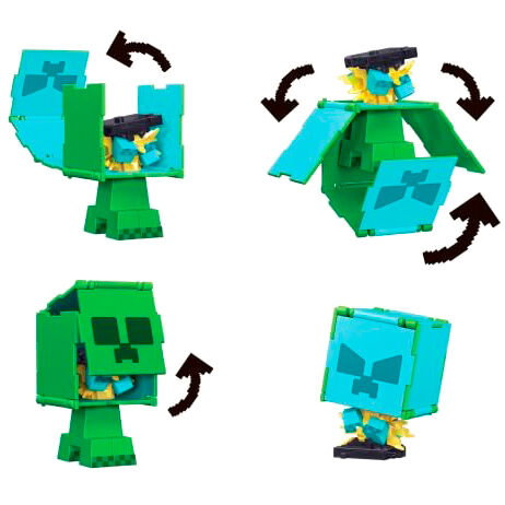 Mattel Figura Minecraft Flippin Figs Intercambiable 9,5cm para Niños y Niñas a partir de 6 Años