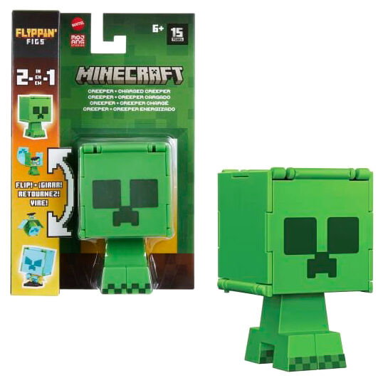 Mattel Figura Minecraft Flippin Figs Intercambiable 9,5cm para Niños y Niñas a partir de 6 Años