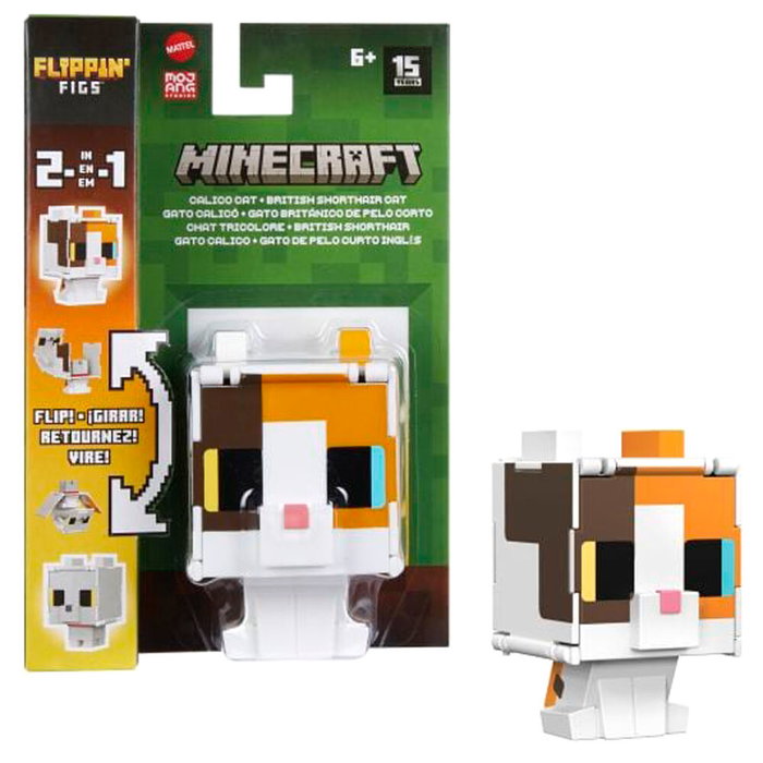 Mattel Figura Minecraft Flippin Figs Intercambiable 9,5cm para Niños y Niñas a partir de 6 Años