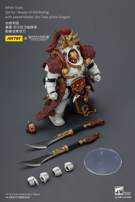 Joy Toy Warhammer The Horus Heresy White Scars Qin Xa - Master of the Keshig 14 cm