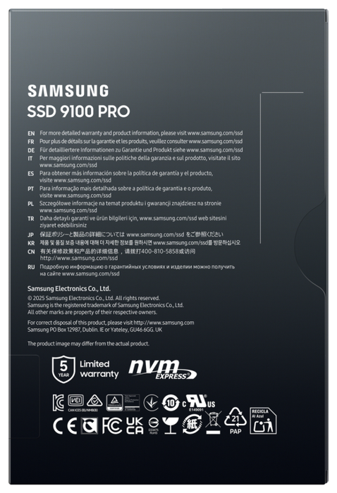 Samsung 9100 PRO 4 TB M.2 NVMe PCIe 5.0 SSD