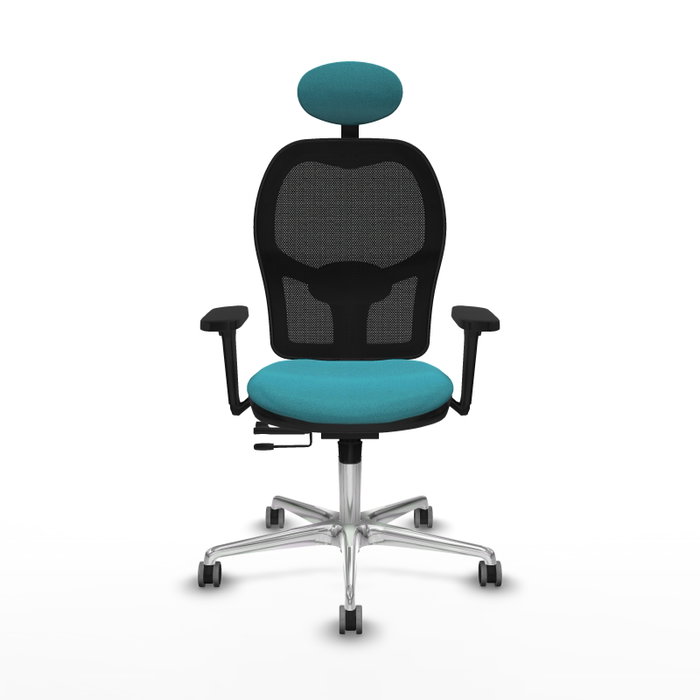 PIQUERAS Y CRESPO Silla de oficina Jorquera con mecanismo Sincro/Traslack, Turquesa y Negro