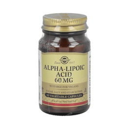 SOLGAR Acido Alfa Lipoico 60Mg 30Vegicaps Contribuye Metabolismo Glucosa