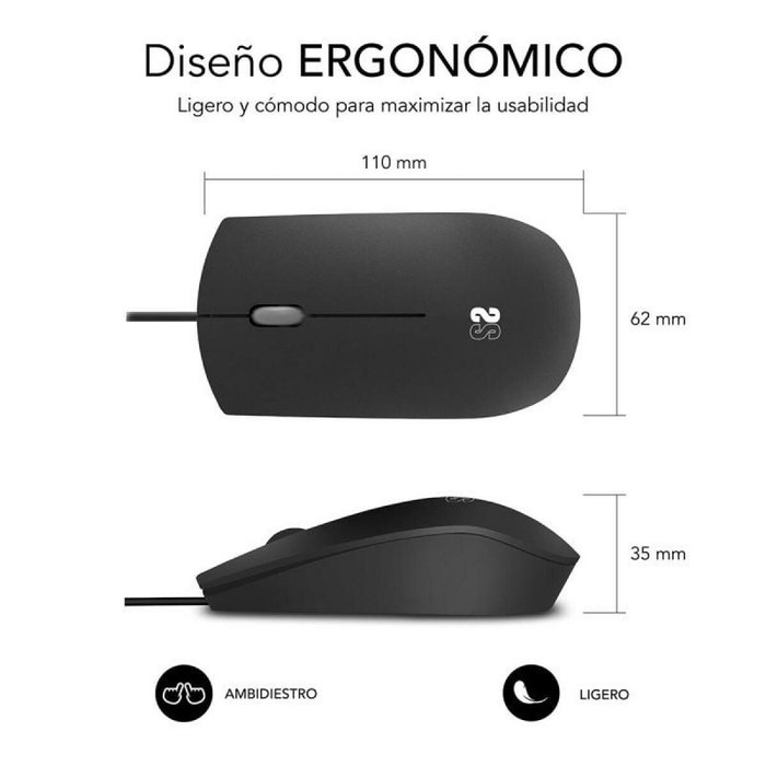 Subblim Ratón Business Silencioso Negro 1200 DPI USB