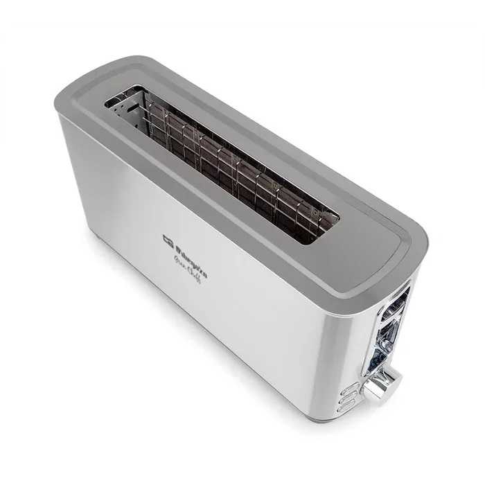 Orbegozo TO 6030 Tostadora de Ranura Larga, 1050 W, Acero Inoxidable, 6 Niveles de Tostado, Función Descongelar y Recalentar, Apagado Automático, Bandeja para Migas