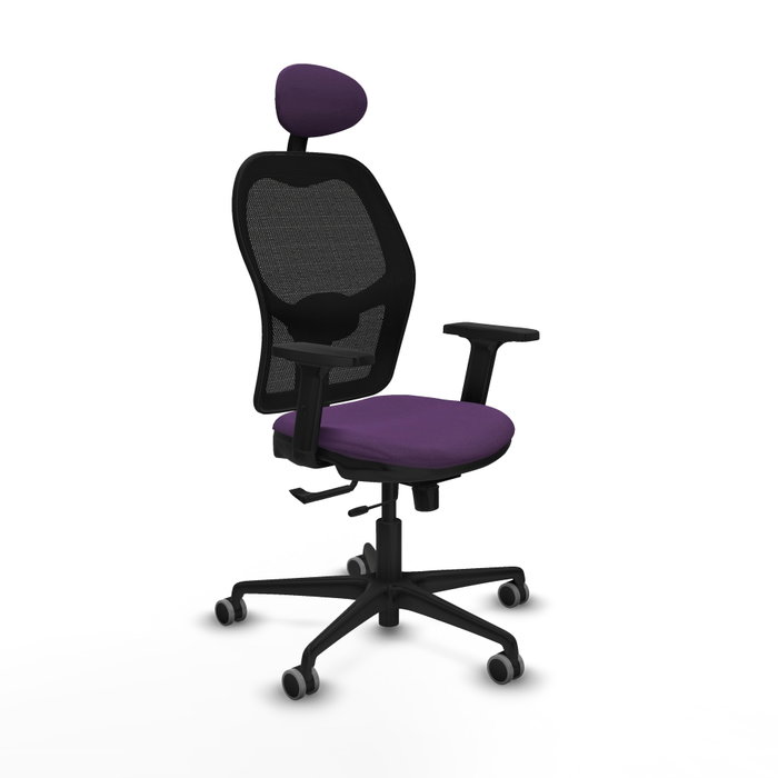 PIQUERAS Y CRESPO Silla de oficina Jorquera con mecanismo Sincro/Traslack, morado y negro PIQUERAS Y CRESPO Silla de oficina Jorquera con mecanismo Sincro/Traslack, morado y negro