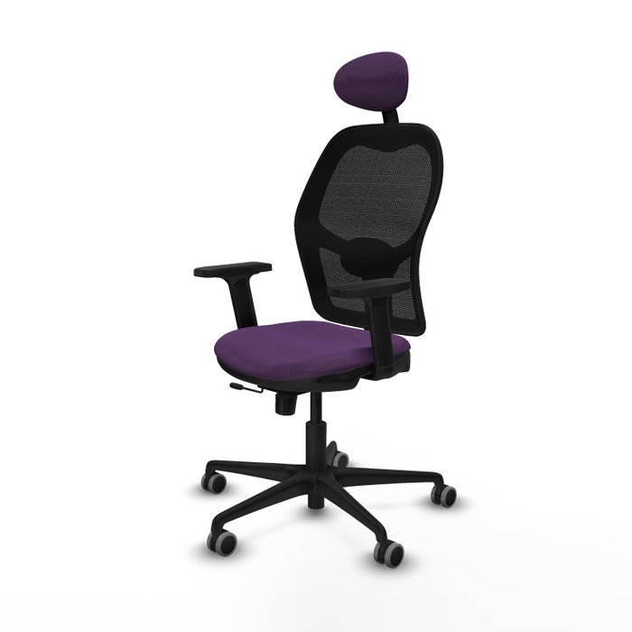 PIQUERAS Y CRESPO Silla de oficina Jorquera con mecanismo Sincro/Traslack, morado y negro PIQUERAS Y CRESPO Silla de oficina Jorquera con mecanismo Sincro/Traslack, morado y negro