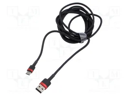 Baseus CATKLF-U91 Cable USB A a USB C de 3 m, Negro, Rojo