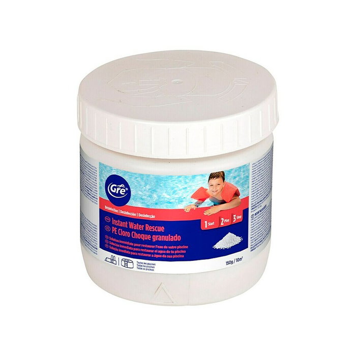 Gre Cloro de Choque Granulado para Piscinas - Recuperación Rápida de Aguas Verdes, Tratamiento de Choque, Bote 500 g Gre Cloro de Choque Granulado para Piscinas - Recuperación Rápida de Aguas Verdes, Tratamiento de Choque, Bote 500 g