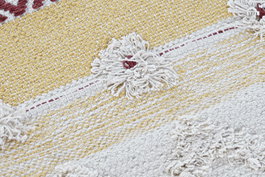 DKD Home Decor Funda Cojin Boho Multicolor 60x60x2 cm 4 Unidades Algodon Polyester Flecos