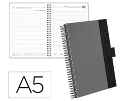 Liderpapel Agenda de oficina 2027 día por página A5 gris