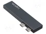 LOGILINK Hub USB 4 puertos con Thunderbolt 3 y USB 3.2 Gen 2x2, gris