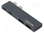 LOGILINK Hub USB 4 puertos con Thunderbolt 3 y USB 3.2 Gen 2x2, gris