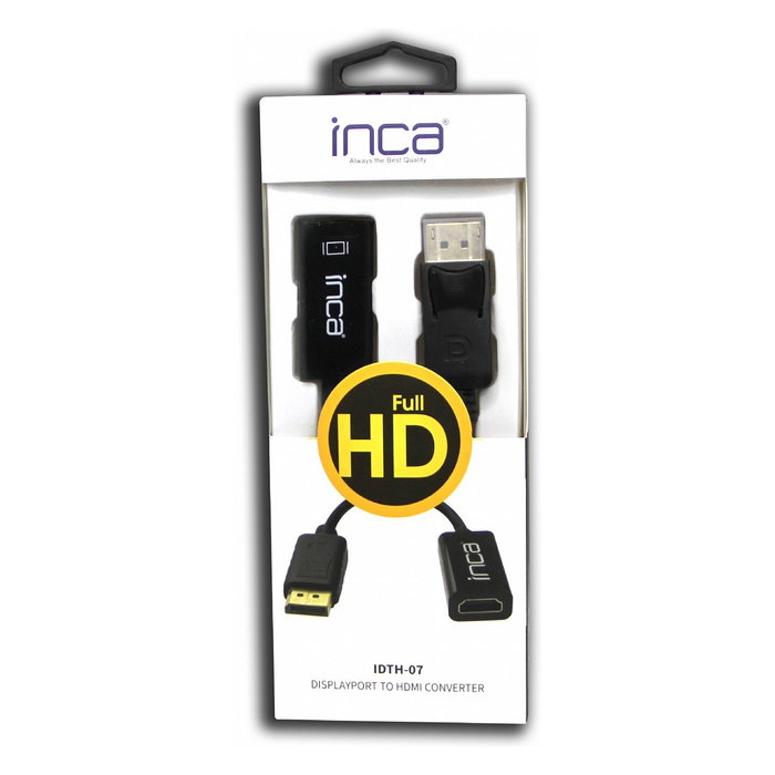 INCA IDTH-07 Adaptador DisplayPort a HDMI 4K 0.2m Macho a Hembra Negro