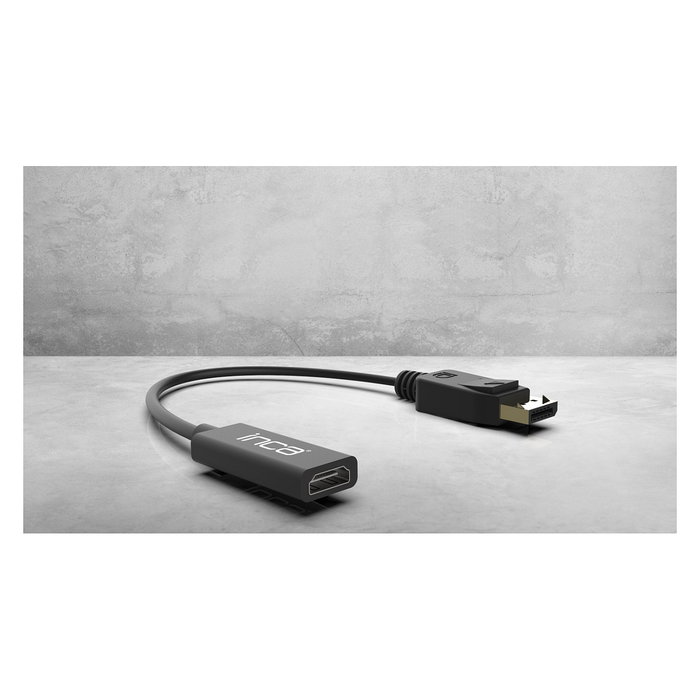 INCA IDTH-07 Adaptador DisplayPort a HDMI 4K 0.2m Macho a Hembra Negro
