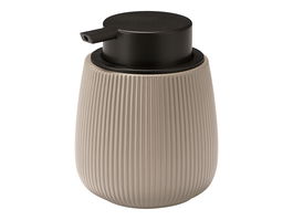 Berilo Dosificador Rayas Abombado Beige Plástico 9.5 x 11.5 x 9.5 cm (Set de 12)