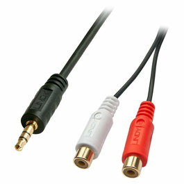 Lindy Cable de Audio 35678, 0.25m, 2x RCA a 3.5mm Jack, Negro, Rojo, Blanco