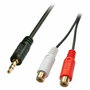 Lindy 35678 Cable de Audio 2 x RCA a 3,5mm 0,25 m