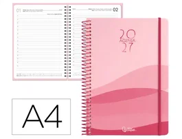 Liderpapel Agenda de oficina 2027 día por página A4 rojo