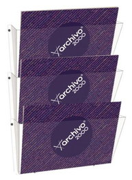 Archivo 2000 Portafolletos Mural 3 Compartimentos Din A4 Horizontal 75x370x540 mm Cristal Transparente