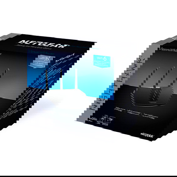 NETGEAR RAX30 Nighthawk AX5 Stream AX2400 WiFi 6 Router Doble Banda Gigabit Ethernet Negro 4 Puertos RJ-45 1 Puerto USB 3.2 Gen 1 NETGEAR RAX30 Nighthawk AX5 Stream AX2400 WiFi 6 Router Doble Banda Gigabit Ethernet Negro 4 Puertos RJ-45 1 Puerto USB 3.2 Gen 1