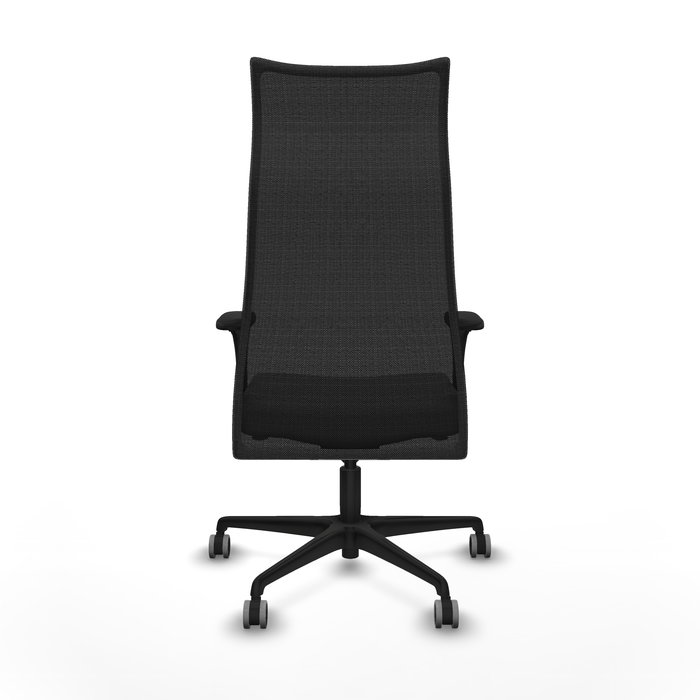 Sillón Albacete con mecanismo Sincro tapizada con Similpiel color Gris y malla color Negro. Equipado con Base nailon negra, Brazos 1D y Ruedas 65 mm parqué