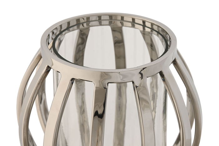 DKD Home Decor Portavela Moderno Plateado Acero y Cristal 14 x 14 x 14 cm DKD Home Decor Portavela Moderno Plateado Acero y Cristal 14 x 14 x 14 cm