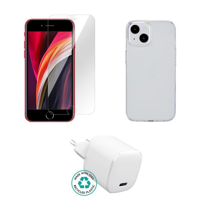 eSTUFF ES637028-BULK Kit Cargador, Funda y Cristal Protector para iPhone SE 2022 eSTUFF ES637028-BULK Kit Cargador, Funda y Cristal Protector para iPhone SE 2022