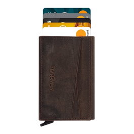 Zoozie Bags Cartera de Hombre Piel Auténtica Marrón 9.5x2x6.5cm