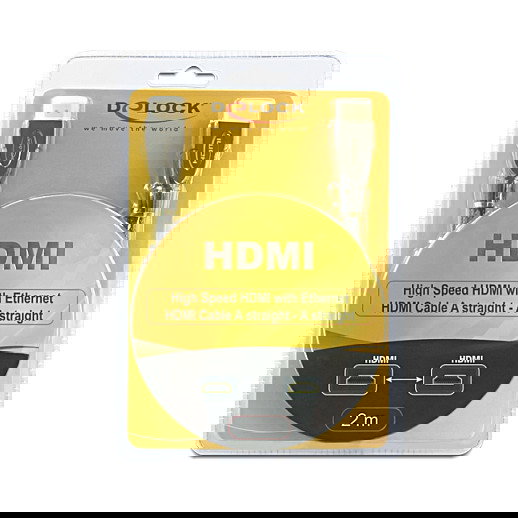 DeLOCK Cable HDMI 2 m High Speed with Ethernet, 10.2 Gbit/s, Conectores Macho Chapados en Oro, Negro DeLOCK Cable HDMI 2 m High Speed with Ethernet, 10.2 Gbit/s, Conectores Macho Chapados en Oro, Negro