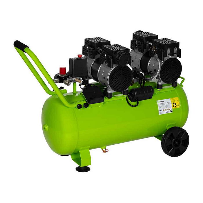 Zipper ZI-COM50SI Compresor de Aire Silencioso 50L 8 Bar 1500W 252 L/min 230V