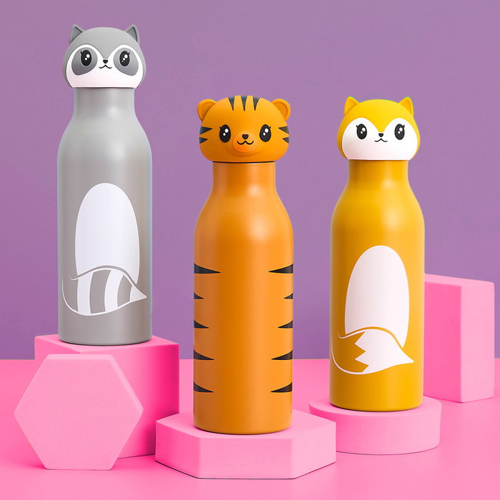 The Concept Factory Termo Botella Acero Inoxidable 400 ml - Mantiene Calor 6h/Frío 18h, Diseño Animal (Tigre, Koala, Zorro) The Concept Factory Termo Botella Acero Inoxidable 400 ml - Mantiene Calor 6h/Frío 18h, Diseño Animal (Tigre, Koala, Zorro)