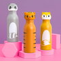 The Concept Factory Termo Botella Acero Inoxidable 400 ml - Mantiene Calor 6h/Frío 18h, Diseño Animal (Tigre, Koala, Zorro)
