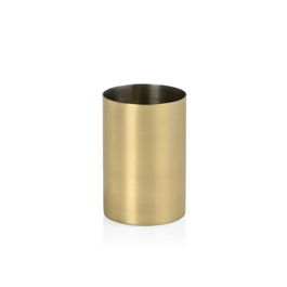 Andrea House Portacepillos Baño Acero Inoxidable Dorado Ø 6,5 x 9,5 cm