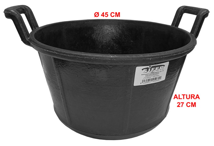 SIFER Cubo de Carbonera 30 L con Goma Reforzada y Asas SIFER Cubo de Carbonera 30 L con Goma Reforzada y Asas