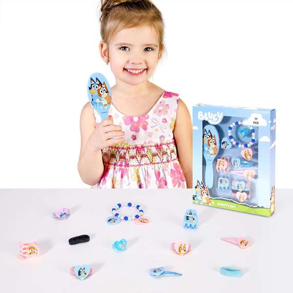 Cerdá Set de Belleza Infantil Caja de Accesorios Bluey, Ideal para Niñas a partir de 3 Años, Color Púrpura