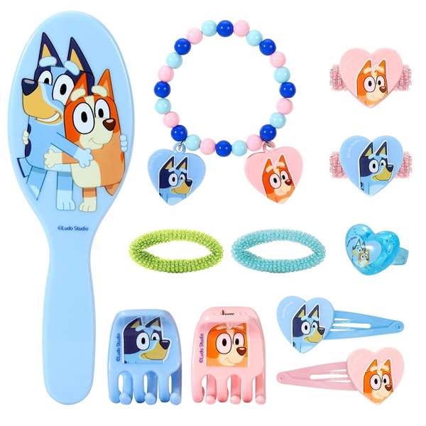 Cerdá Set de Belleza Infantil Caja de Accesorios Bluey, Ideal para Niñas a partir de 3 Años, Color Púrpura