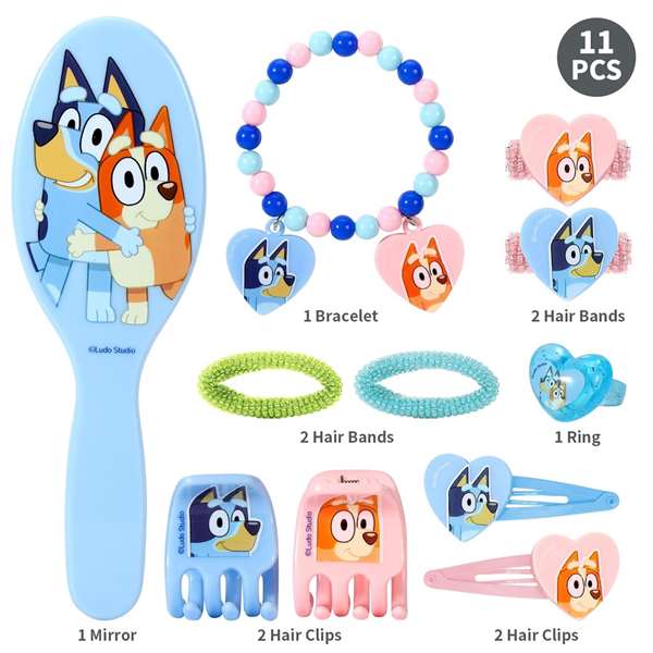 Cerdá Set de Belleza Infantil Caja de Accesorios Bluey, Ideal para Niñas a partir de 3 Años, Color Púrpura