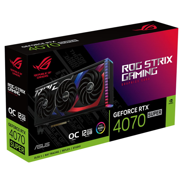 ASUS GeForce RTX 4070 Super ROG Strix Gaming OC 12GB GDDR6X con 3 ventiladores