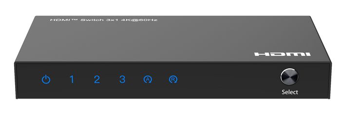 MicroConnect Conmutador HDMI 3x1 MC-HDMISWITCH0301-4K 4K@60Hz HDCP 2.2 con Control Remoto