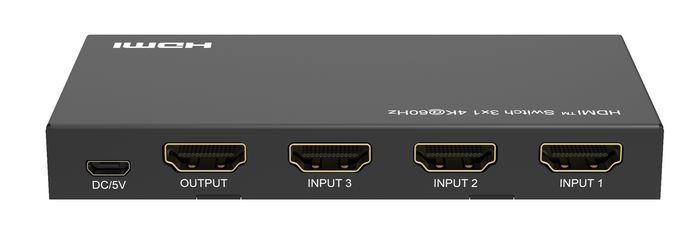 MicroConnect Conmutador HDMI 3x1 MC-HDMISWITCH0301-4K 4K@60Hz HDCP 2.2 con Control Remoto