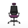 PIQUERAS Y CRESPO Silla de oficina Mardos con mecanismo Sincro/Traslack, Morado y Negro