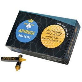 Apiregi Senior 20 Viales - Revitalizante y Salud Articular con Jalea Real, Ácido Hialurónico, Vitaminas y Minerales