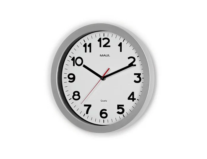 Maul Reloj de pared redondo Step de 30 cm color plata
