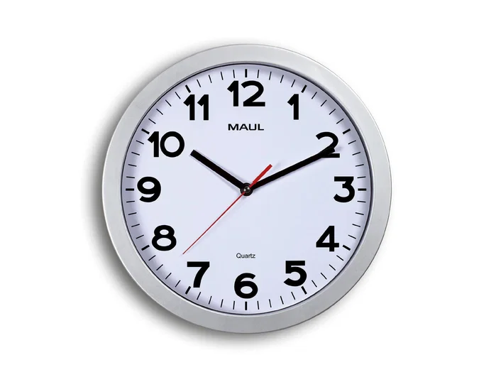 Maul Reloj de pared redondo Step de 30 cm color plata