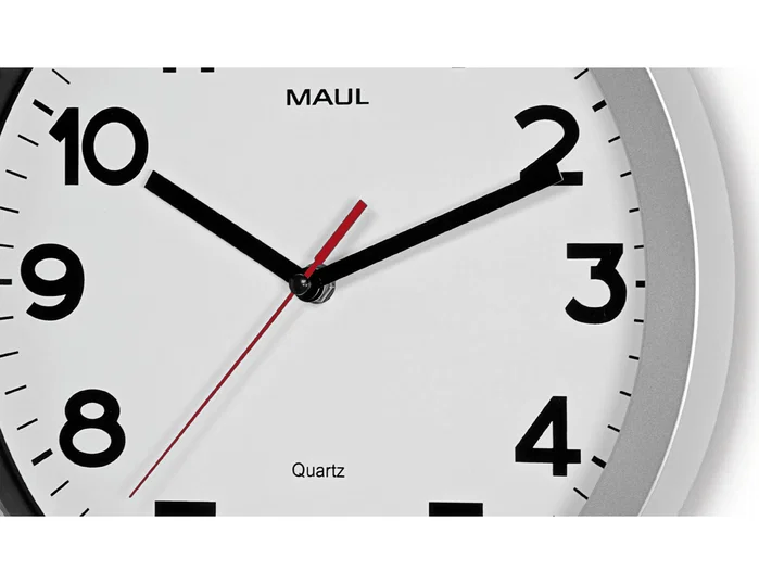 Maul Reloj de pared redondo Step de 30 cm color plata